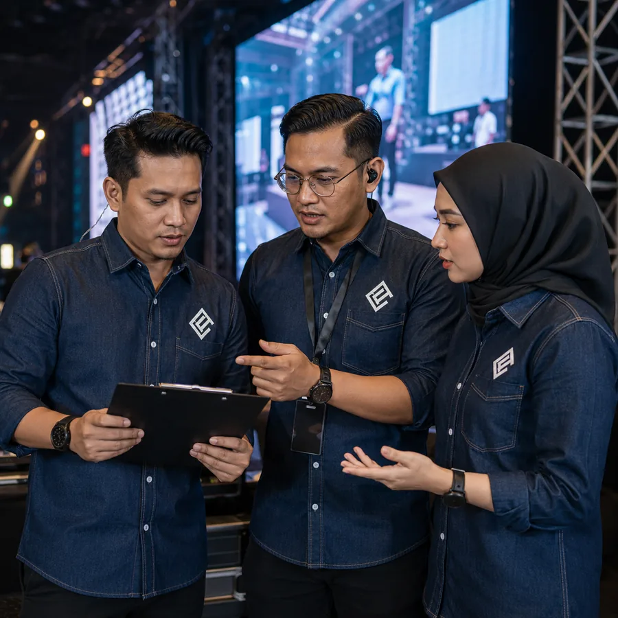 Baju korporat custom untuk event organizer dan jawatankuasa program