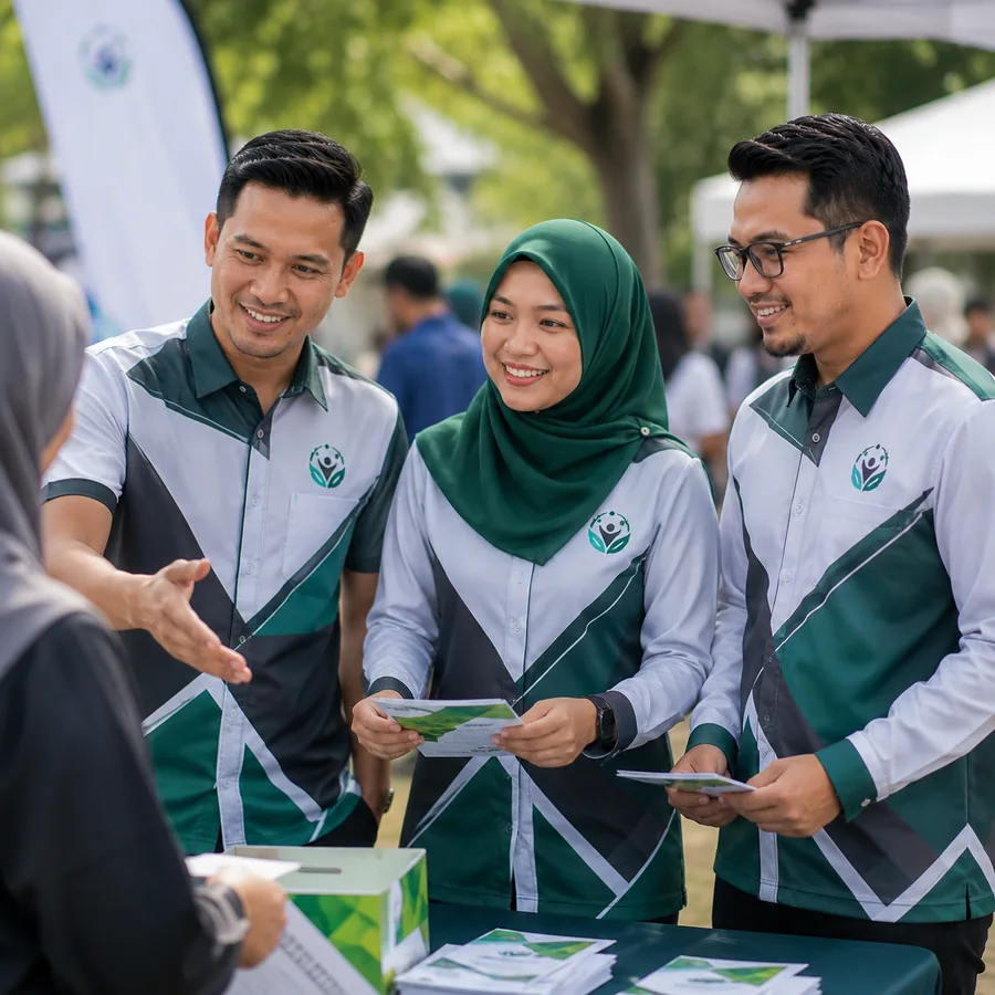 Baju korporat custom untuk kelab dan persatuan